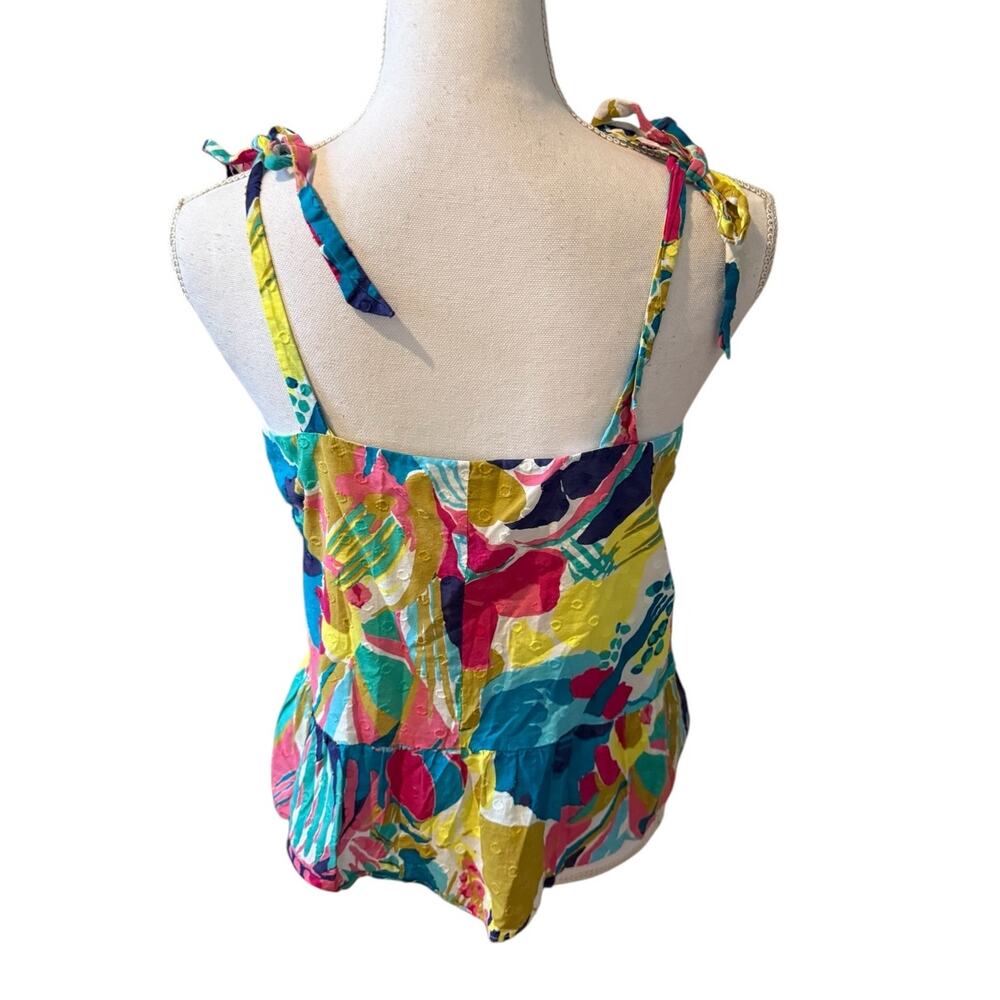 J Crew Colorful Sleeveless Baby Doll Tie Top 8 - Picture 4 of 6